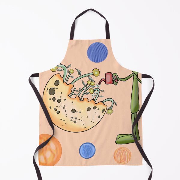 Item preview, A cute, friendly alien watering flowers inside the moon designed and sold by pionartda.