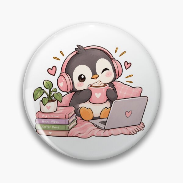 Item preview, Cute Penguin Coffee Sticker | Kawaii Cozy Study Vibes designed and sold by PopStickerLab22.