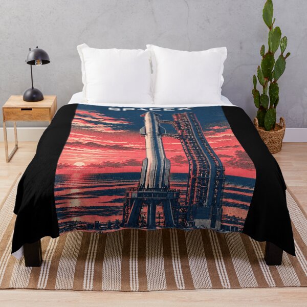 Item preview, SpaceX Starship Reentry – Retro Navy Orange Silkscreen Space Art designed and sold by TEEJAMBOREE.