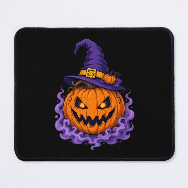 Item preview, Jack-o'-Lantern Pumpkin Wearing Purple Witch Hat designed and sold by Linework Studio.