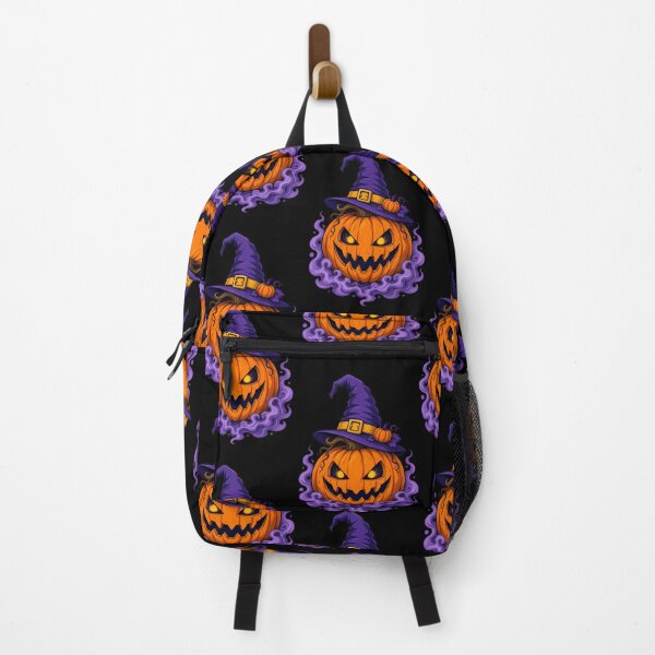 Item preview, Jack-o'-Lantern Pumpkin Wearing Purple Witch Hat designed and sold by Linework Studio.