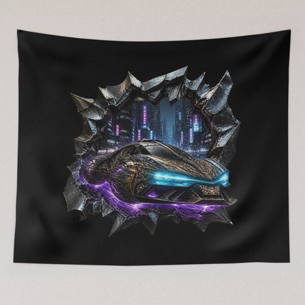 Item preview, Cyberpunk Hover Car Steampunk Torn Metal Graphic designed and sold by LazyDayzCo.