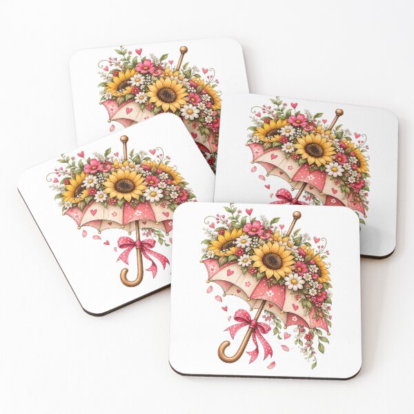 Item preview, Sunflower Umbrella | Whimsical Floral Garden Illustration designed and sold by CalmMandala.
