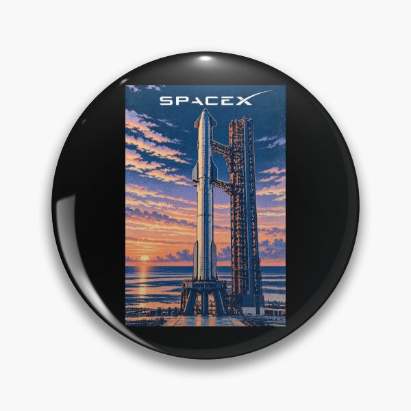 Item preview, SpaceX Starship Reentry – Retro Navy Orange Silkscreen Space Art designed and sold by TEEJAMBOREE.