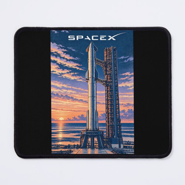 Item preview, SpaceX Starship Reentry – Retro Navy Orange Silkscreen Space Art designed and sold by TEEJAMBOREE.