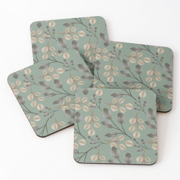 Item preview, Botanical Foliage Muted Slate Olive Seamless Pattern Art designed and sold by ​Jyoti Digital Artist.
