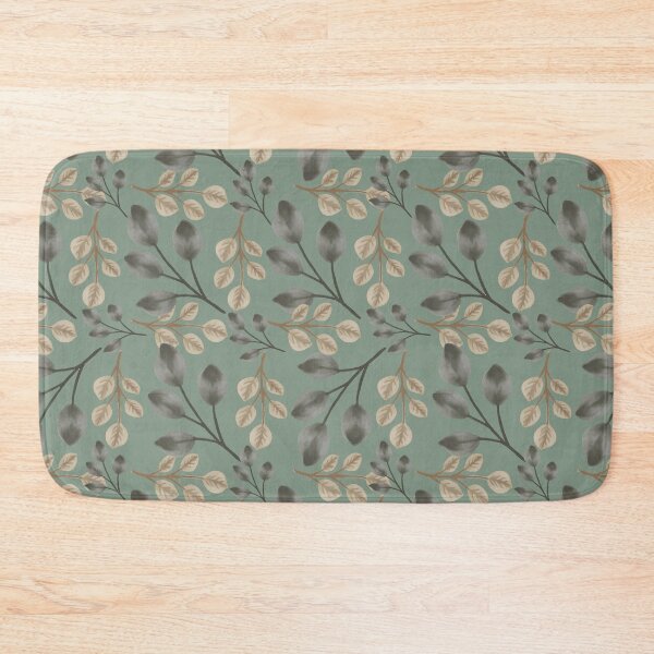 Item preview, Botanical Foliage Muted Slate Olive Seamless Pattern Art designed and sold by ​Jyoti Digital Artist.