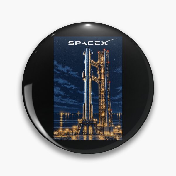 Item preview, SpaceX Starship Reentry – Retro Navy Orange Silkscreen Space Art designed and sold by TEEJAMBOREE.