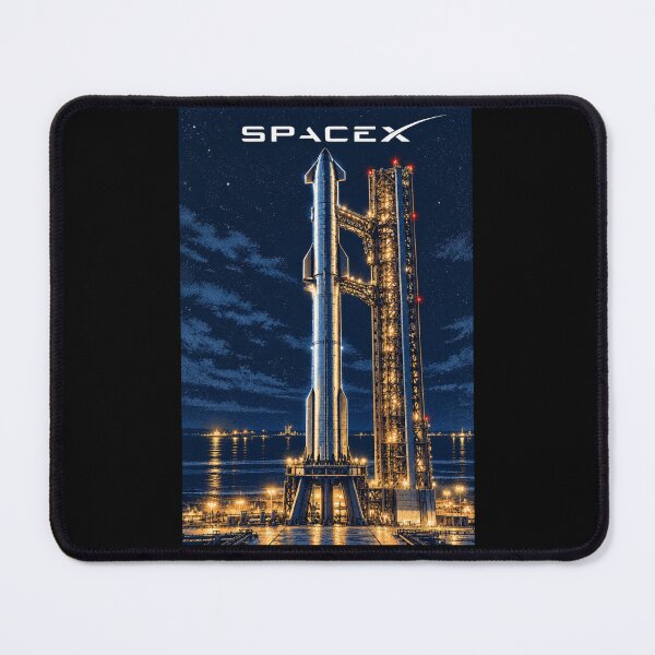 Item preview, SpaceX Starship Reentry – Retro Navy Orange Silkscreen Space Art designed and sold by TEEJAMBOREE.