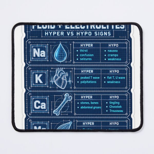 Item preview, Fluid and Electrolytes Blueprint Study Aid Nursing Student Sticker designed and sold by isokinetic.
