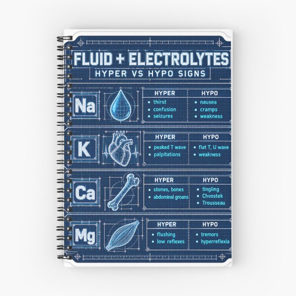 Item preview, Fluid and Electrolytes Blueprint Study Aid Nursing Student Sticker designed and sold by isokinetic.