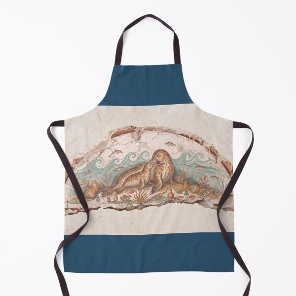 Item preview, Mediterranean Seal Mother and Pup - Roman Fresco Art designed and sold by codex antique.