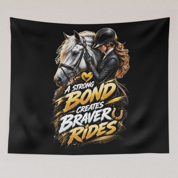 Item preview, A Strong Bond Creates Braver Rides Horse Riding Design designed and sold by M. Mamdouh Artworks.