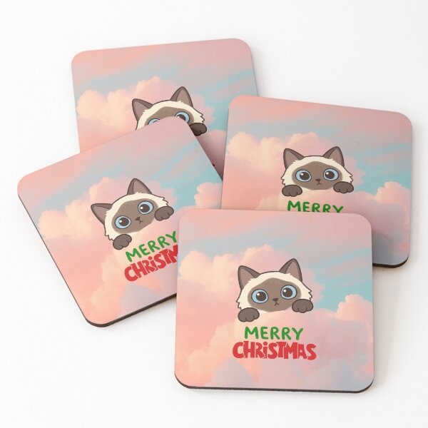 Item preview, Cute Siamese Cat Merry Christmas Holiday Art designed and sold by stormk10.