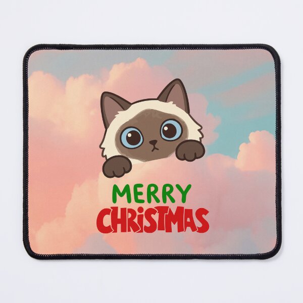 Item preview, Cute Siamese Cat Merry Christmas Holiday Art designed and sold by stormk10.