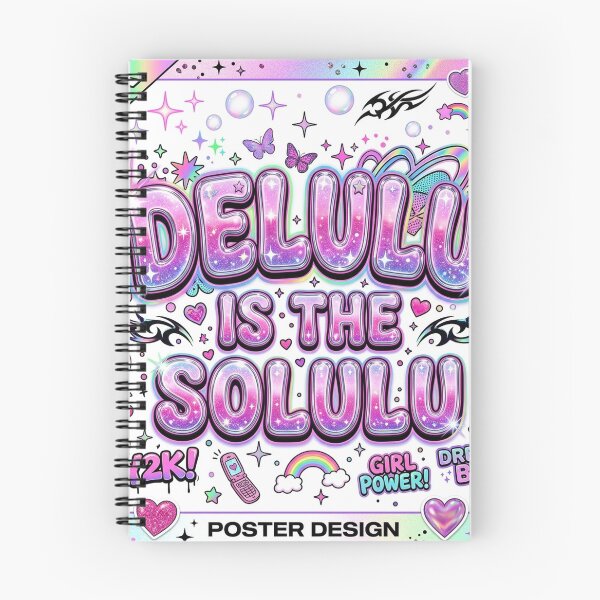 Item preview, Delulu Is The Solulu Viral Y2K Glitter Bubble Typography Sticker designed and sold by RetroVibe Supply.