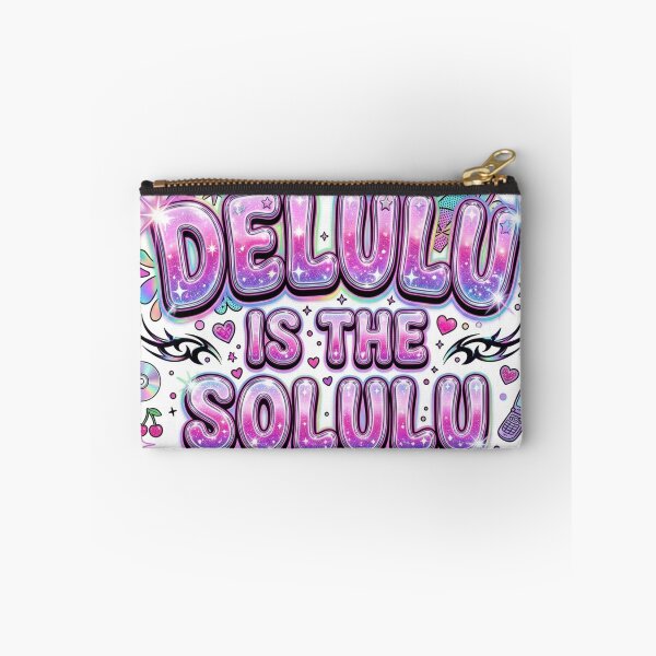 Item preview, Delulu Is The Solulu Viral Y2K Glitter Bubble Typography Sticker designed and sold by RetroVibe Supply.