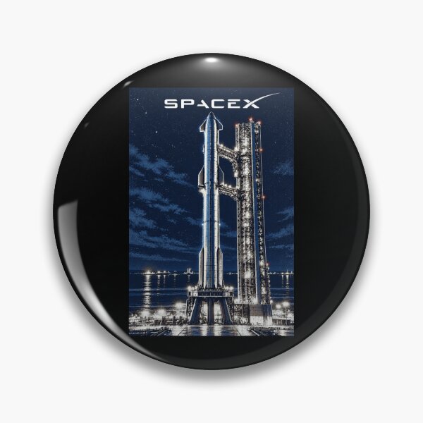 Item preview, SpaceX Starship Reentry – Retro Navy Orange Silkscreen Space Art designed and sold by TEEJAMBOREE.