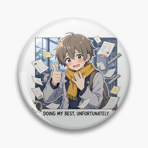 Item preview, Doing my best, unfortunately. Cute anime sticker, motto designed and sold by katerynaS99.
