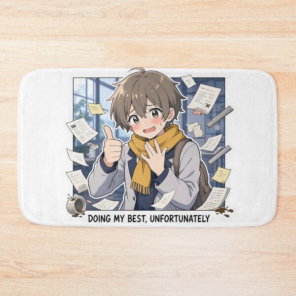 Item preview, Doing my best, unfortunately. Cute anime sticker, motto designed and sold by katerynaS99.