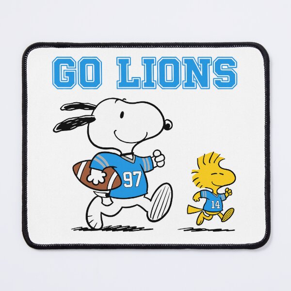 Item preview, Snoopy & Woodstock Detroit Lions Football Retro F683 designed and sold by GLUVY-THEME.