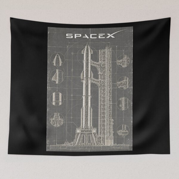 Item preview, SpaceX Starship Reentry – Retro Navy Orange Silkscreen Space Art designed and sold by TEEJAMBOREE.