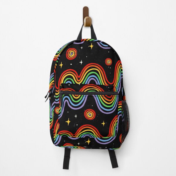 Item preview, Retro Rainbow Space Pattern Groovy Cosmic Waves, Stars & Planets designed and sold by JRRTs.