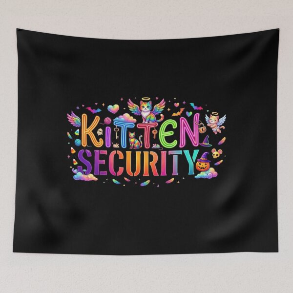 Item preview, Kitten Security Kawaii Rainbow Angel Cat Halloween designed and sold by Retro Whiskers.
