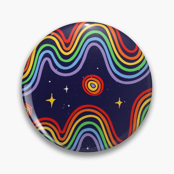 Item preview, Retro Rainbow Space Pattern Groovy Cosmic Waves, Stars & Planets designed and sold by JRRTs.