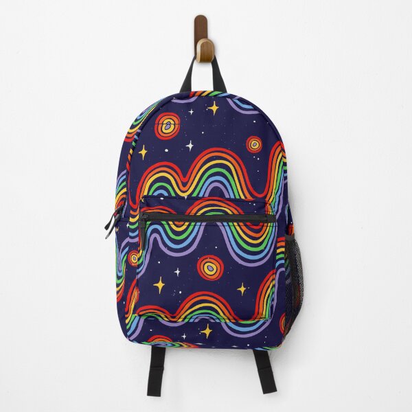 Item preview, Retro Rainbow Space Pattern Groovy Cosmic Waves, Stars & Planets designed and sold by JRRTs.
