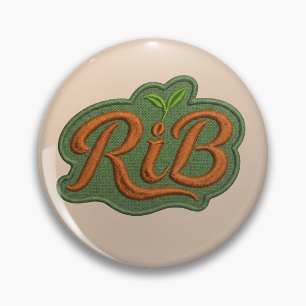 Item preview, Vintage Organic Script RiB Botanical Patch Emblem designed and sold by Rib-Brand.
