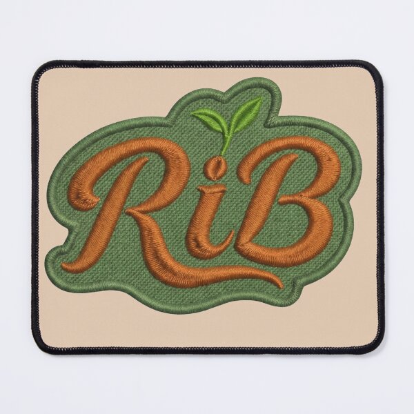 Item preview, Vintage Organic Script RiB Botanical Patch Emblem designed and sold by Rib-Brand.