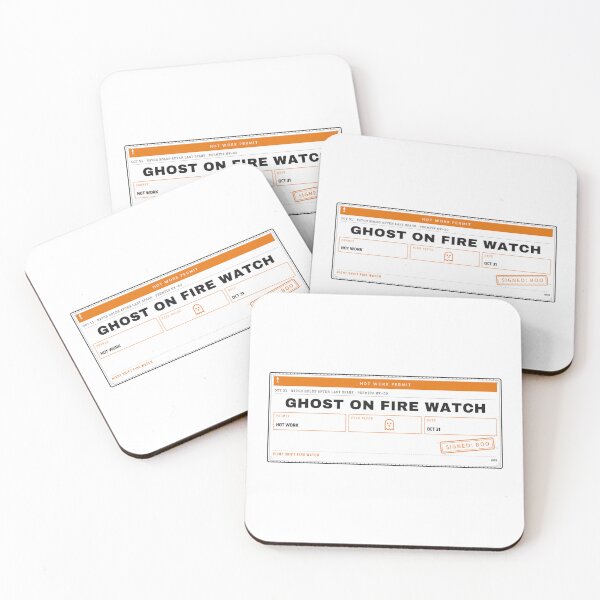 Item preview, Ghost on Fire Watch Funny Welder Halloween Hot Work Permit designed and sold by PixelFour.