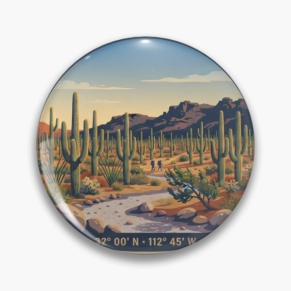 Item preview, Organ Pipe Desert Arizona Vintage Hiking Badge designed and sold by mnkyride.