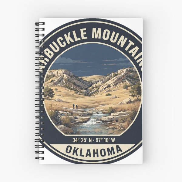 Item preview, Arbuckle Mountains Oklahoma Vintage Hiking Badge designed and sold by mnkyride.