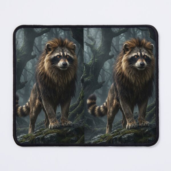 Item preview, Guardian of the Misty Wilds – Raccoon Lion Fantasy designed and sold by TreatLLC.