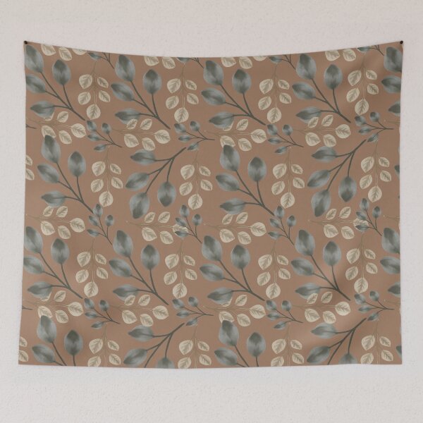 Item preview, Botanical Foliage Muted Warm Latte Brown Seamless Pattern Art designed and sold by Jyoti Digital Artist.