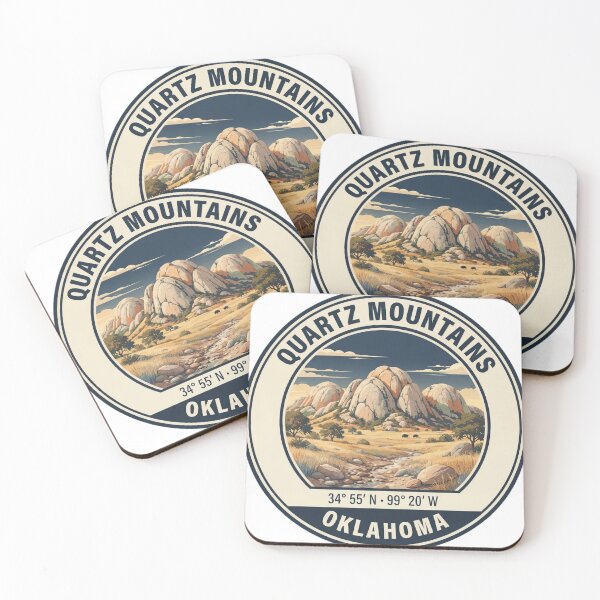 Item preview, Quartz Mountains Oklahoma Vintage Hiking Badge designed and sold by mnkyride.