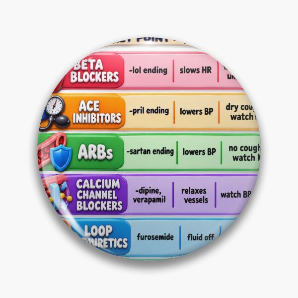 Item preview, Cardiac Pharm Classes 3D Study Aid Nursing Student Sticker designed and sold by isokinetic.
