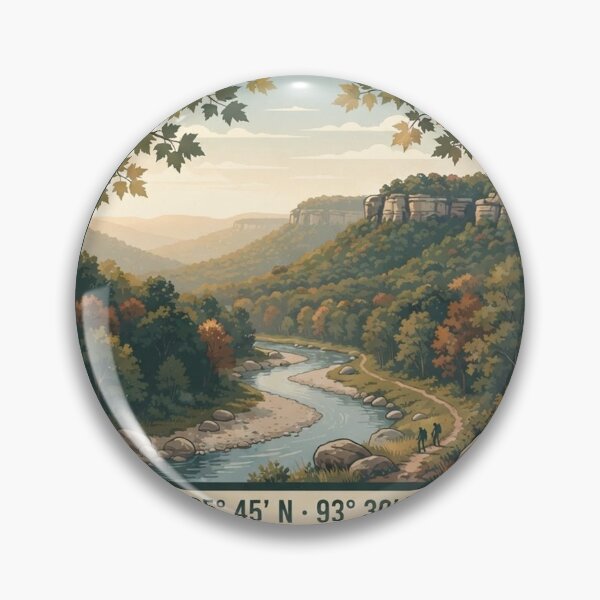 Item preview, Boston Mountains Arkansas Vintage Hiking Badge designed and sold by mnkyride.