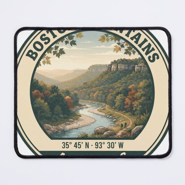 Item preview, Boston Mountains Arkansas Vintage Hiking Badge designed and sold by mnkyride.