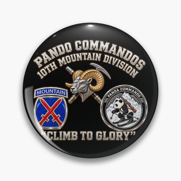 Item preview, Pando Commandos, 10th Mtn Division - Climb to Glory - 3D - Transparent designed and sold by Military Insignia Products.