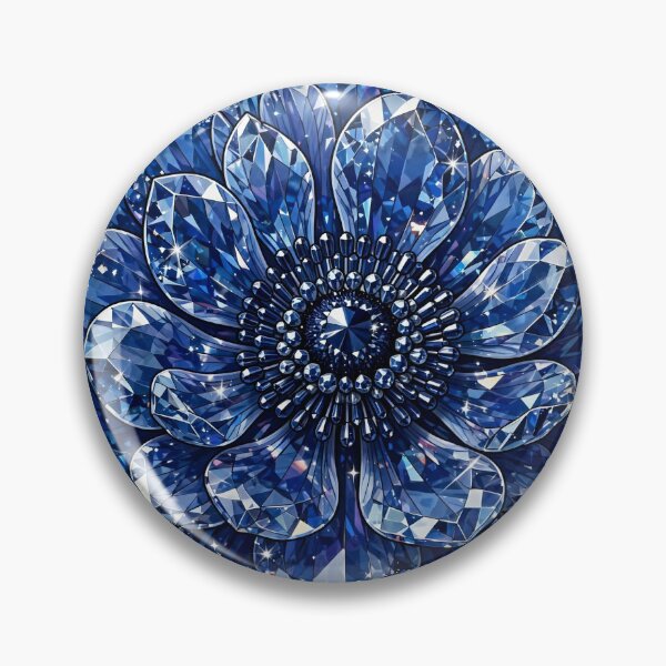 Item preview, Blue Anemone Crystal Sticker - Sapphire Diamond Flower designed and sold by FineLineBotanical .
