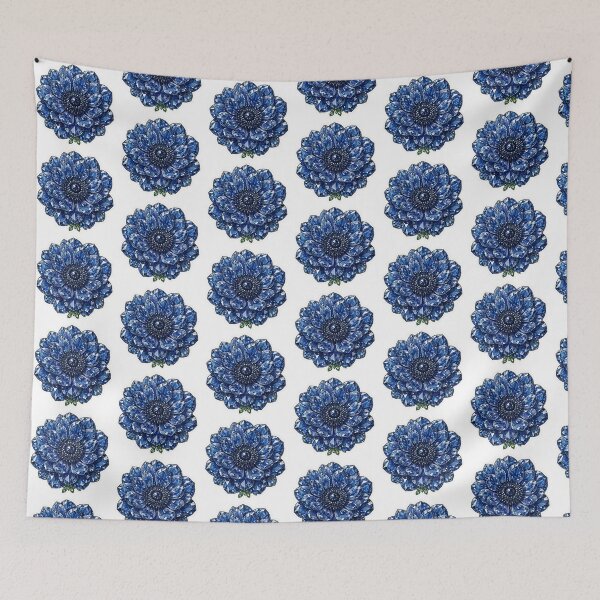 Item preview, Blue Anemone Crystal Sticker - Sapphire Diamond Flower designed and sold by FineLineBotanical .
