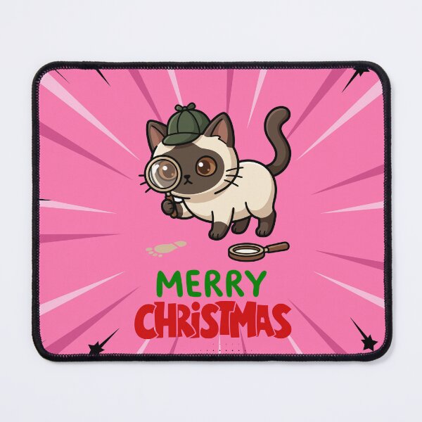 Item preview, Cute Siamese Cat Merry Christmas Holiday Art designed and sold by stormk10.