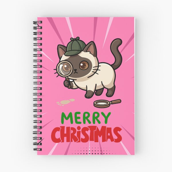 Item preview, Cute Siamese Cat Merry Christmas Holiday Art designed and sold by stormk10.