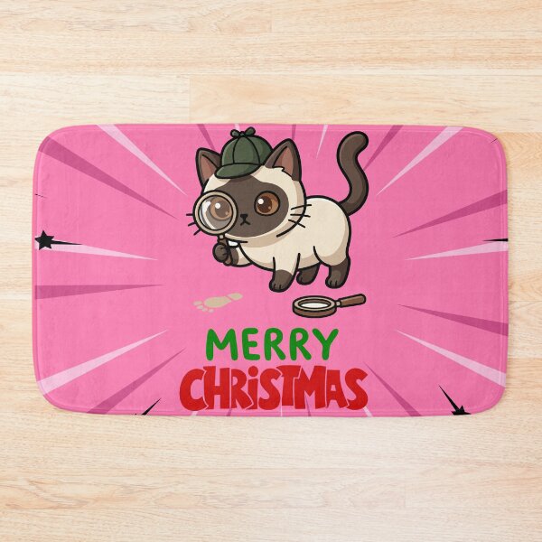 Item preview, Cute Siamese Cat Merry Christmas Holiday Art designed and sold by stormk10.