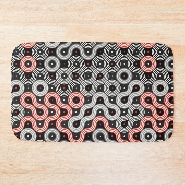 Item preview, Peppermint Noir - Striped Loop Truchet Pattern designed and sold by Shiri Mor Arts.