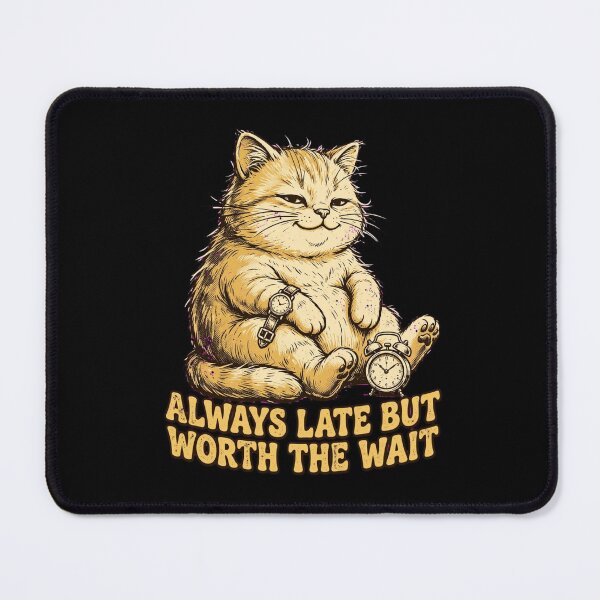 Item preview, Always Late But Worth The Wait Funny Sleepy Cat designed and sold by Moad Fahim.