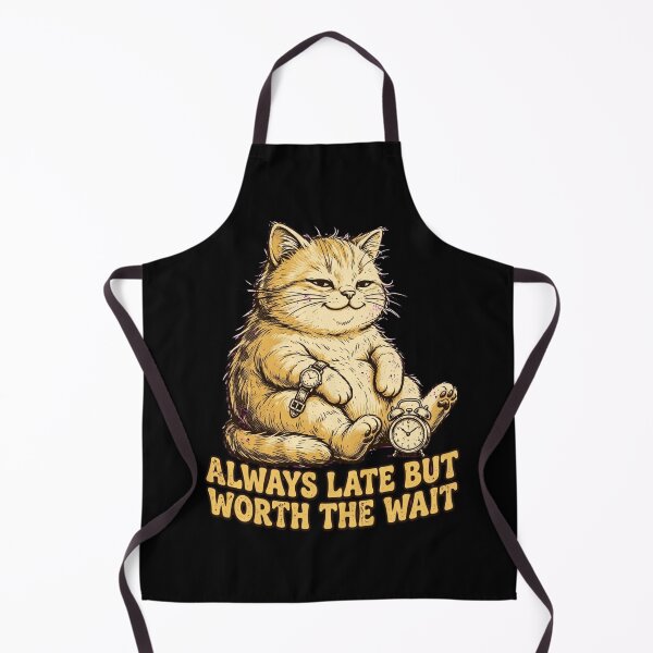 Item preview, Always Late But Worth The Wait Funny Sleepy Cat designed and sold by Neon Bones Studio.